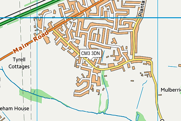 CM3 3DN map - OS VectorMap District (Ordnance Survey)