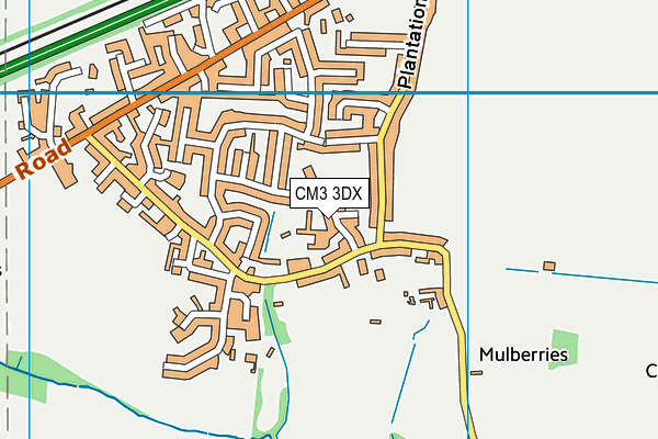 CM3 3DX map - OS VectorMap District (Ordnance Survey)