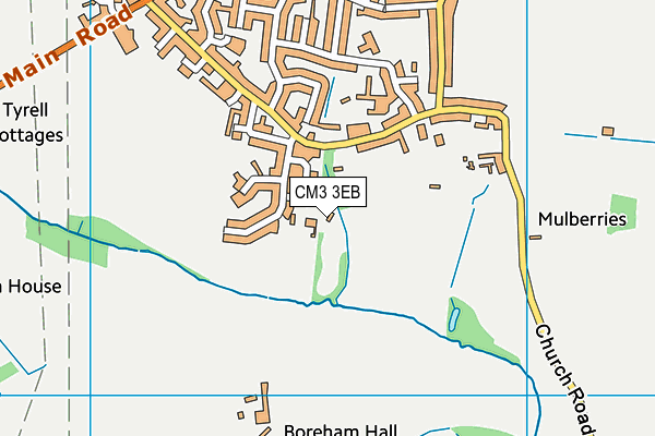 CM3 3EB map - OS VectorMap District (Ordnance Survey)