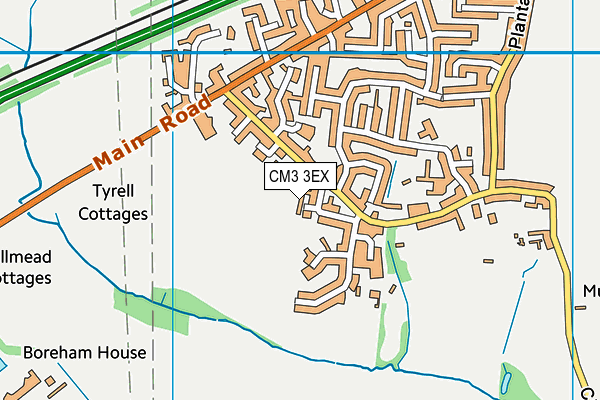 CM3 3EX map - OS VectorMap District (Ordnance Survey)