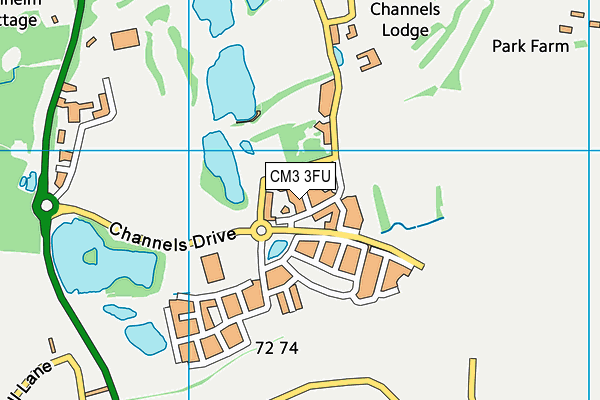 CM3 3FU map - OS VectorMap District (Ordnance Survey)