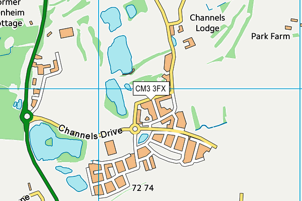 CM3 3FX map - OS VectorMap District (Ordnance Survey)
