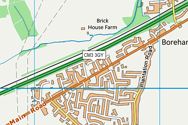 CM3 3GY map - OS VectorMap District (Ordnance Survey)