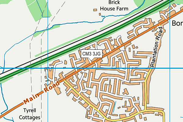 CM3 3JG map - OS VectorMap District (Ordnance Survey)