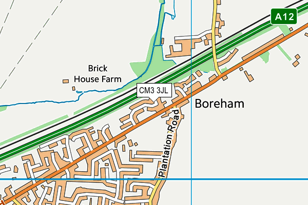 CM3 3JL map - OS VectorMap District (Ordnance Survey)