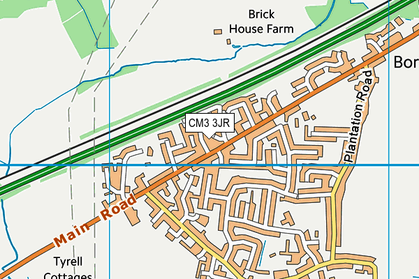 CM3 3JR map - OS VectorMap District (Ordnance Survey)