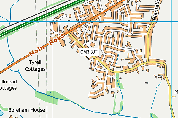 CM3 3JT map - OS VectorMap District (Ordnance Survey)