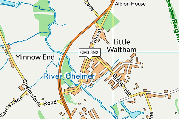 CM3 3NX map - OS VectorMap District (Ordnance Survey)