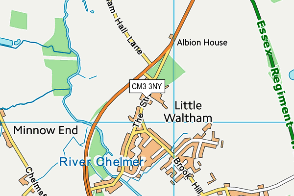 Little Waltham Sports And Social Club map (CM3 3NY) - OS VectorMap District (Ordnance Survey)