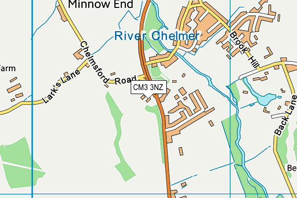 CM3 3NZ map - OS VectorMap District (Ordnance Survey)