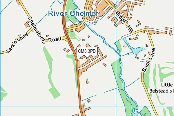 CM3 3PD map - OS VectorMap District (Ordnance Survey)