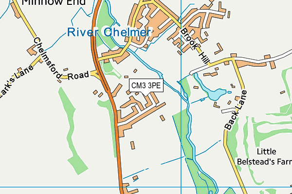 CM3 3PE map - OS VectorMap District (Ordnance Survey)