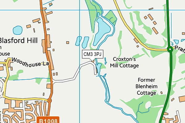 CM3 3PJ map - OS VectorMap District (Ordnance Survey)