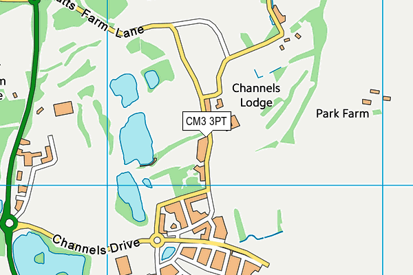 Channels Golf Club (Closed) map (CM3 3PT) - OS VectorMap District (Ordnance Survey)