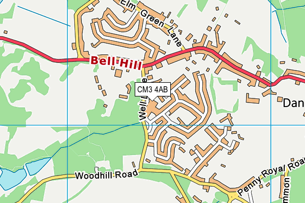 Danbury Park Community Primary School map (CM3 4AB) - OS VectorMap District (Ordnance Survey)