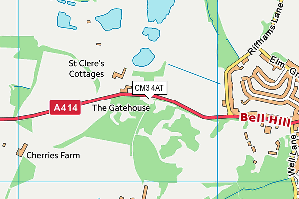 CM3 4AT map - OS VectorMap District (Ordnance Survey)