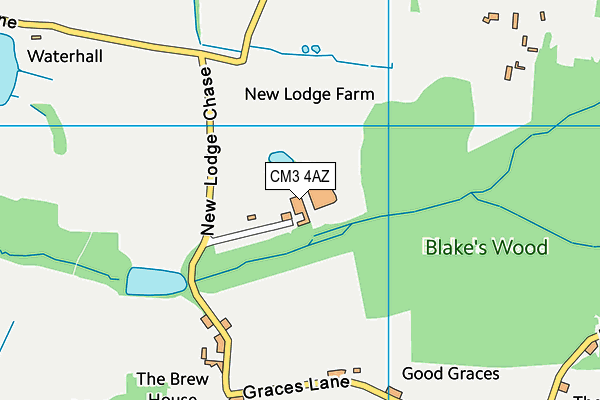 CM3 4AZ map - OS VectorMap District (Ordnance Survey)