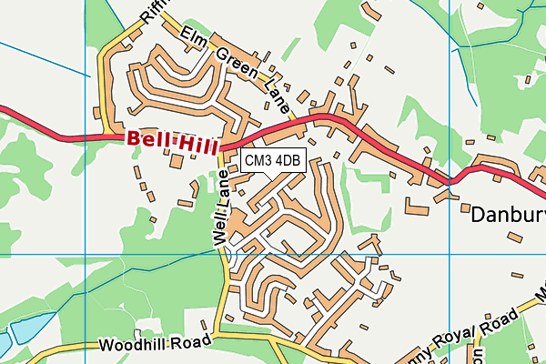 CM3 4DB map - OS VectorMap District (Ordnance Survey)