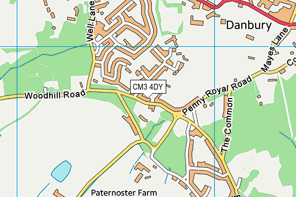 CM3 4DY map - OS VectorMap District (Ordnance Survey)
