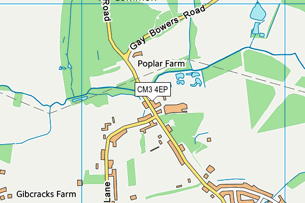 CM3 4EP map - OS VectorMap District (Ordnance Survey)