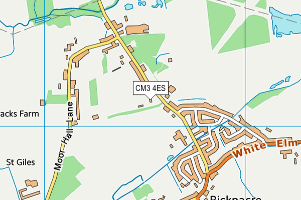 Priory Primary School, Bicknacre map (CM3 4ES) - OS VectorMap District (Ordnance Survey)