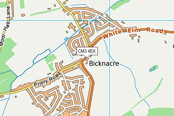 CM3 4EX map - OS VectorMap District (Ordnance Survey)