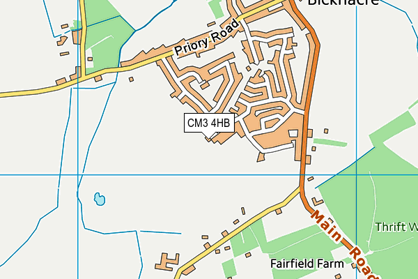 CM3 4HB map - OS VectorMap District (Ordnance Survey)