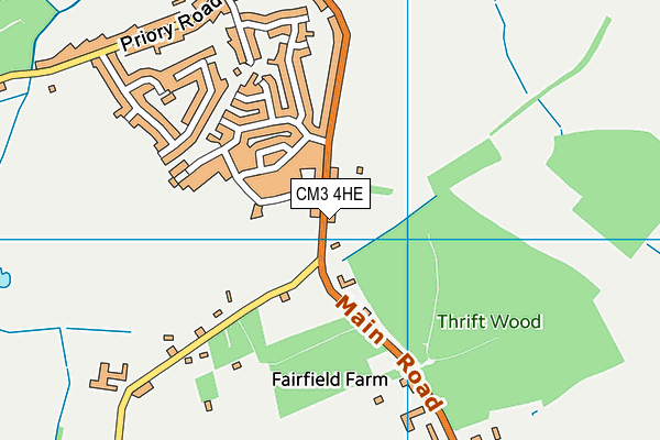 CM3 4HE map - OS VectorMap District (Ordnance Survey)