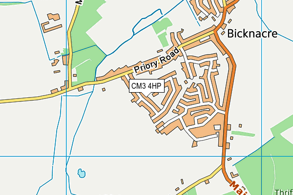 CM3 4HP map - OS VectorMap District (Ordnance Survey)