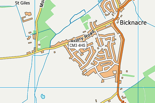 CM3 4HS map - OS VectorMap District (Ordnance Survey)
