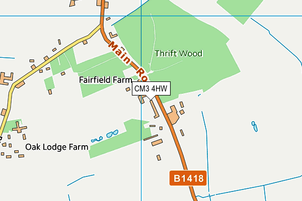 CM3 4HW map - OS VectorMap District (Ordnance Survey)