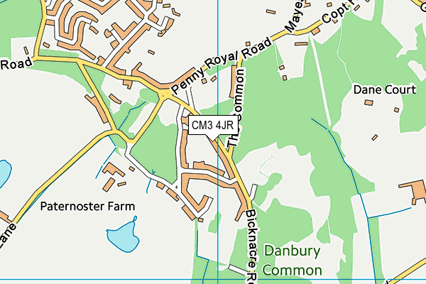 CM3 4JR map - OS VectorMap District (Ordnance Survey)