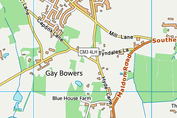 CM3 4LH map - OS VectorMap District (Ordnance Survey)