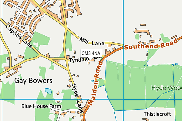 CM3 4NA map - OS VectorMap District (Ordnance Survey)