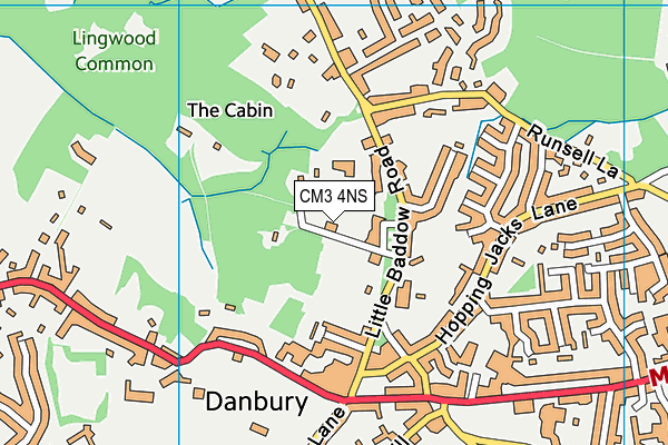 St John Church of England Voluntary Controlled Primary School Danbury map (CM3 4NS) - OS VectorMap District (Ordnance Survey)