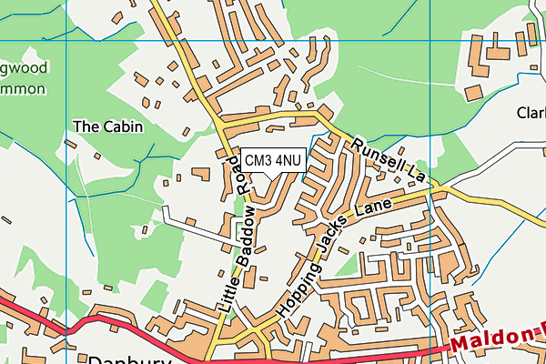 CM3 4NU map - OS VectorMap District (Ordnance Survey)