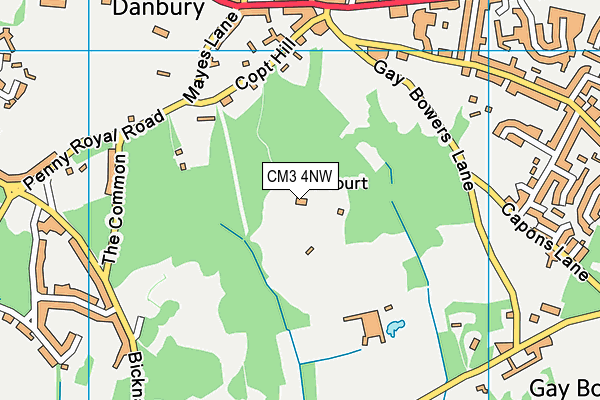 CM3 4NW map - OS VectorMap District (Ordnance Survey)