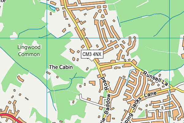 CM3 4NX map - OS VectorMap District (Ordnance Survey)