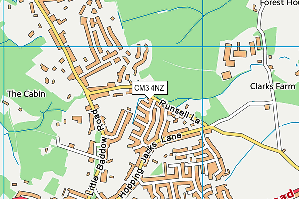 CM3 4NZ map - OS VectorMap District (Ordnance Survey)