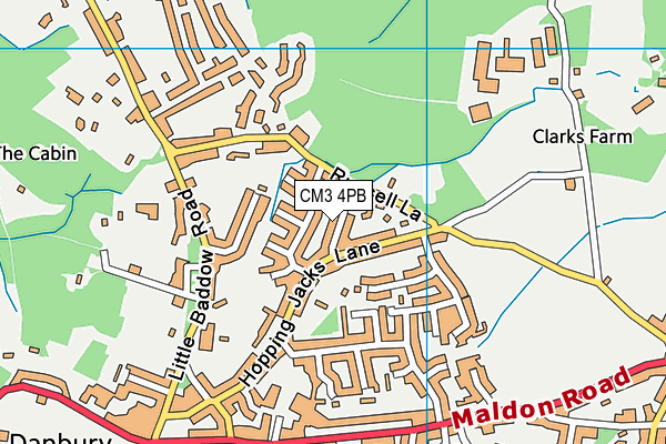 CM3 4PB map - OS VectorMap District (Ordnance Survey)