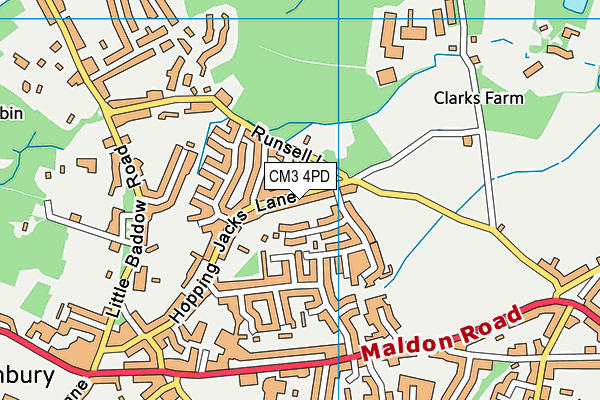 CM3 4PD map - OS VectorMap District (Ordnance Survey)
