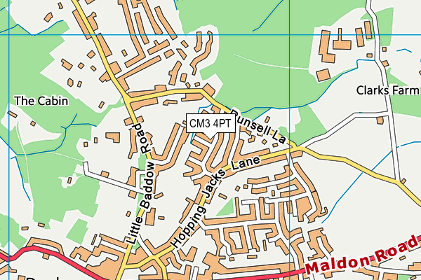 CM3 4PT map - OS VectorMap District (Ordnance Survey)
