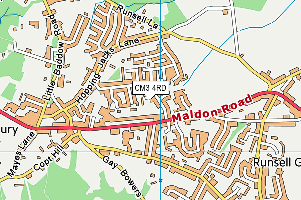 CM3 4RD map - OS VectorMap District (Ordnance Survey)