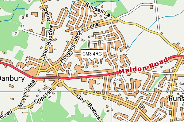 CM3 4RG map - OS VectorMap District (Ordnance Survey)