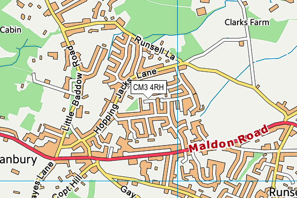 CM3 4RH map - OS VectorMap District (Ordnance Survey)