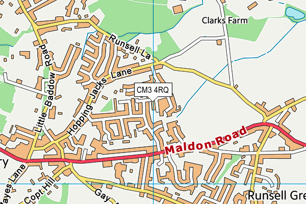 CM3 4RQ map - OS VectorMap District (Ordnance Survey)