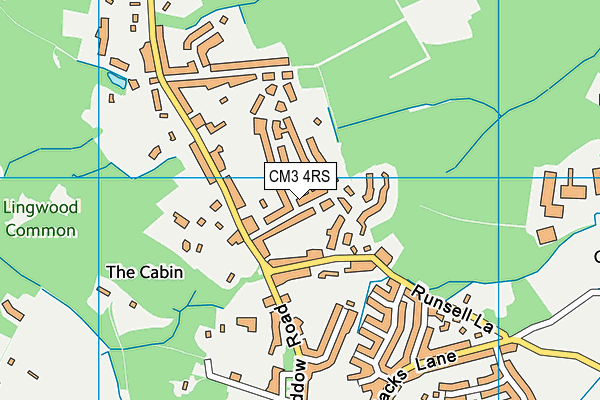 CM3 4RS map - OS VectorMap District (Ordnance Survey)