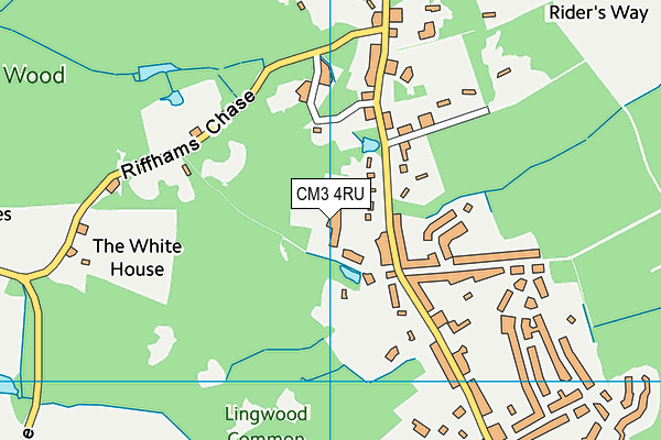 CM3 4RU map - OS VectorMap District (Ordnance Survey)