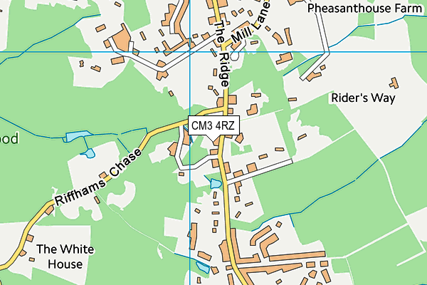 CM3 4RZ map - OS VectorMap District (Ordnance Survey)