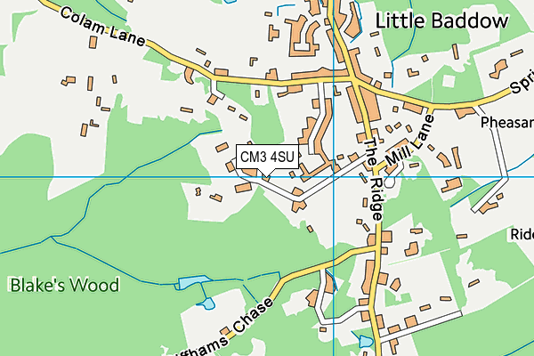 CM3 4SU map - OS VectorMap District (Ordnance Survey)